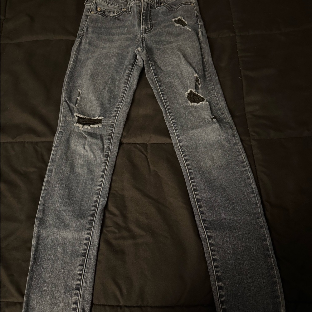 Aeropostale Women's Ripped Gray Skinny Jeans